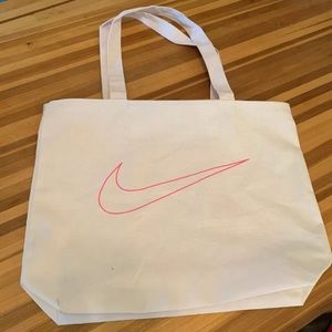 Nike Zippered Tote White Pink Swoosh